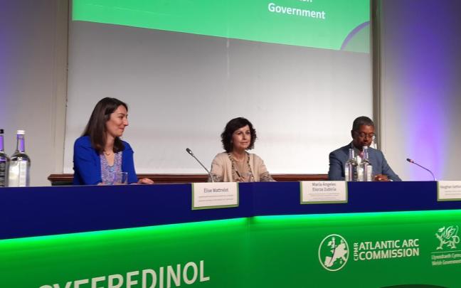 La secretaria de Acción Exterior del Gobierno vasco, Marian Elorza, ha presidido el encuentro en Cardiff