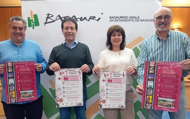 El alcalde y la concejala de Cultura, en la presentación del BAT junto al presidente y el director de la coral