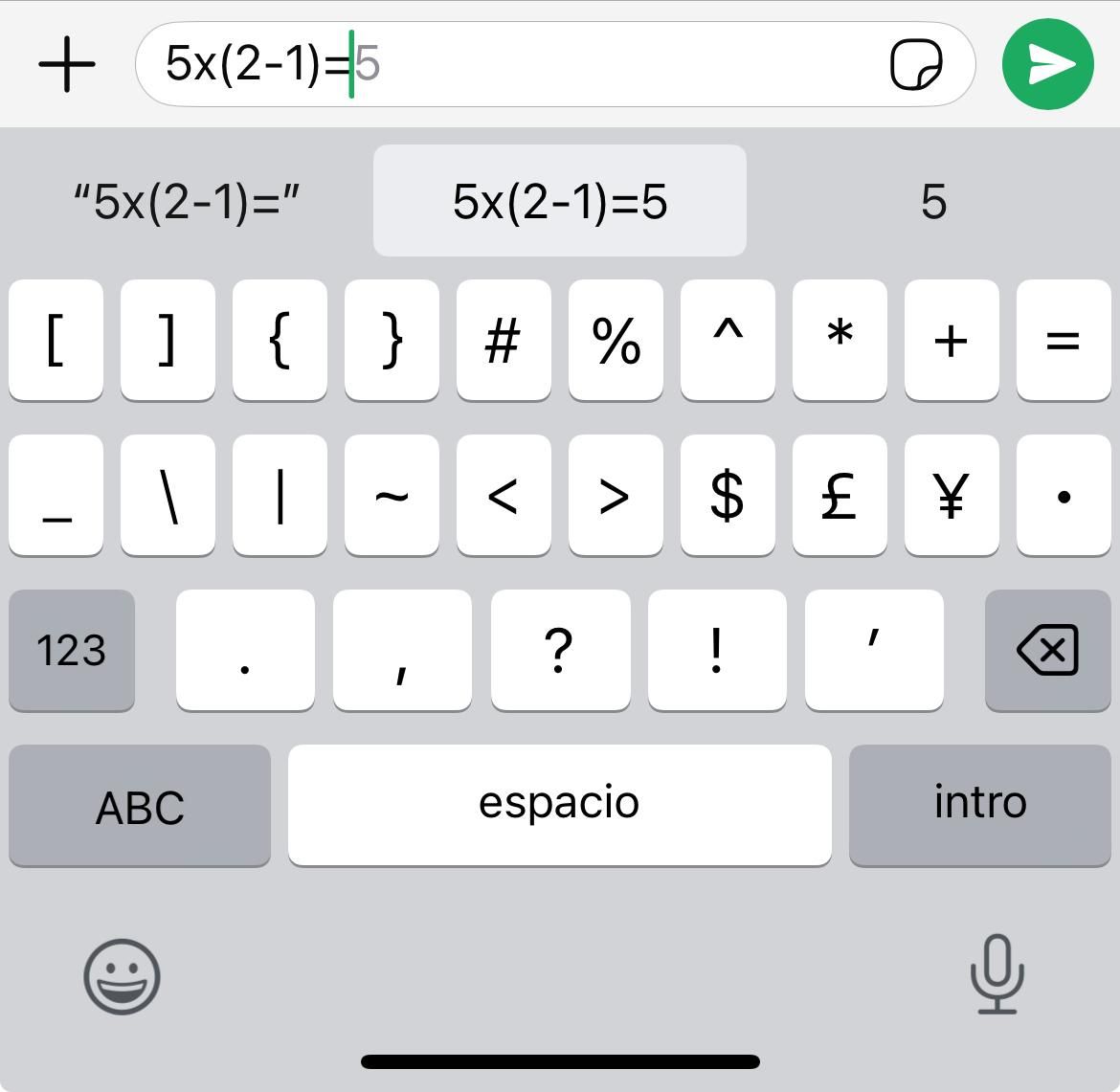 Calculadora de WhatsApp ofrece el resultado de la operación matemática.