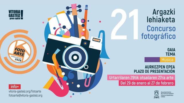 Gasteizko FotoArte argazki lehiaketaren 21. aldiko gaia musika izango da eta lanak aurkezteko epea ostegunean irekiko da.