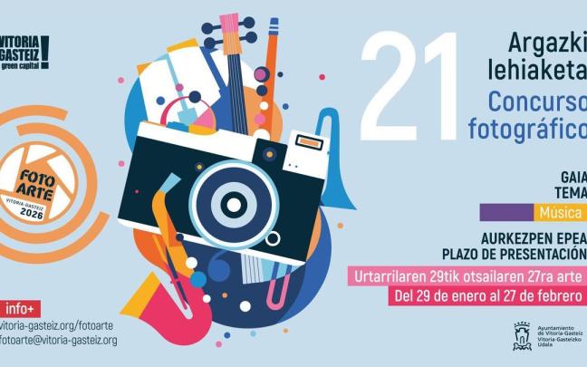 Gasteizko FotoArte argazki lehiaketaren 21. aldiko gaia musika izango da eta lanak aurkezteko epea ostegunean irekiko da.