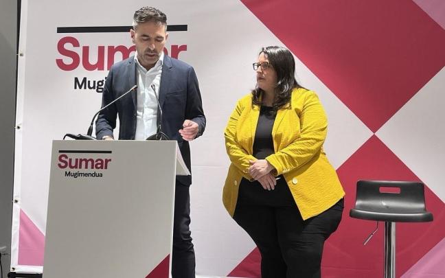 Andeka Larrea y Edurne García, portavoces de Sumar Mugimendua. Andeka Larrea y Edurne García, portavoces de Sumar Mugimendua.