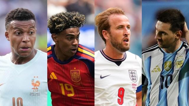 Kylian Mbappé, Lamine Yamal, Harry Kane y Leo Messi.