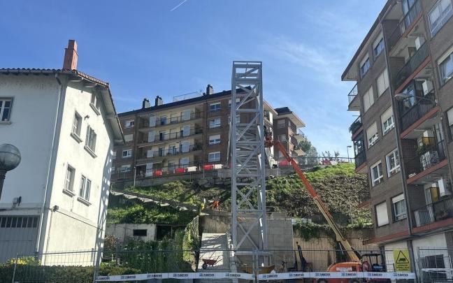 Obras del ascensor entre Kale Nagusia y Goikale