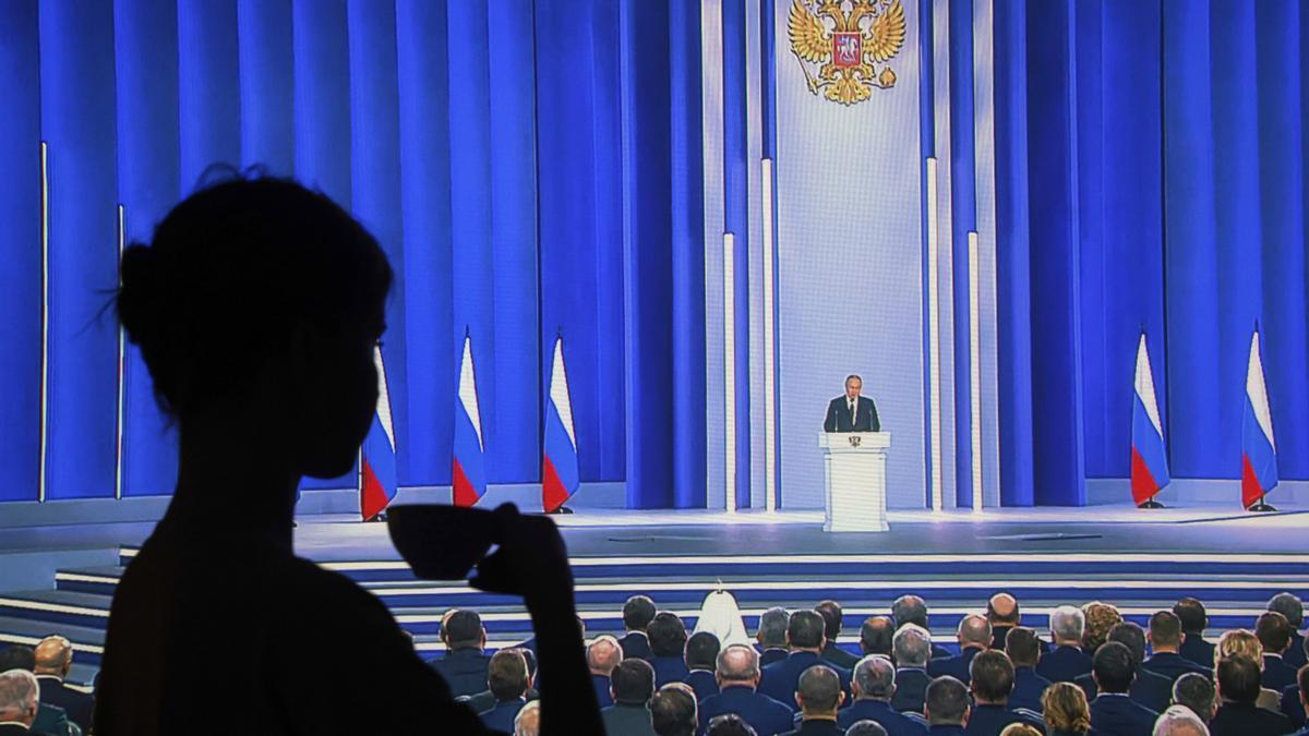 Vladimir Putin, durante su discurso sobre el estado de la nación.