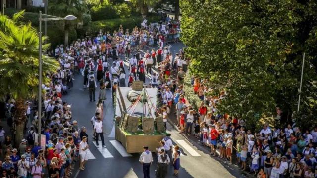 Desfile de gurdias de la Euskal Besta en una edición anterior