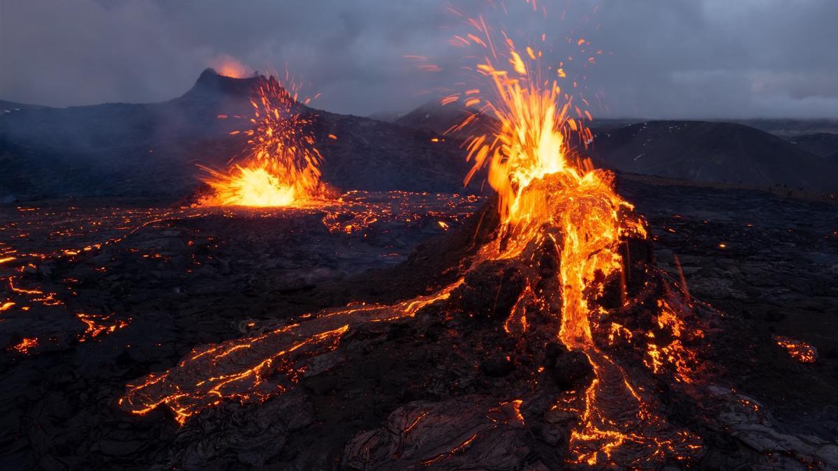Una erupción en Islandia en una imagen de archivo