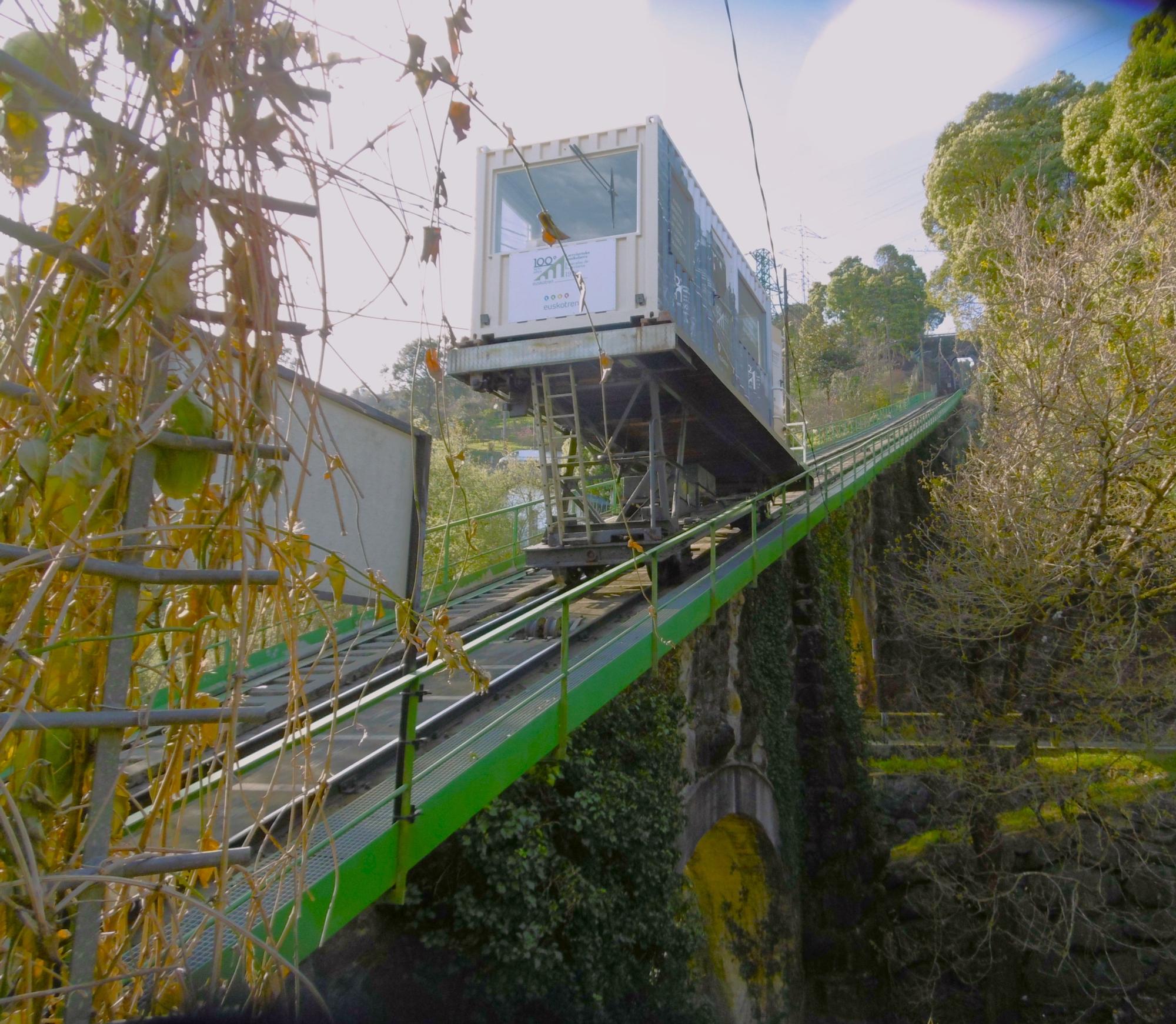 Funicular actual con una de las modernas cabinas.
