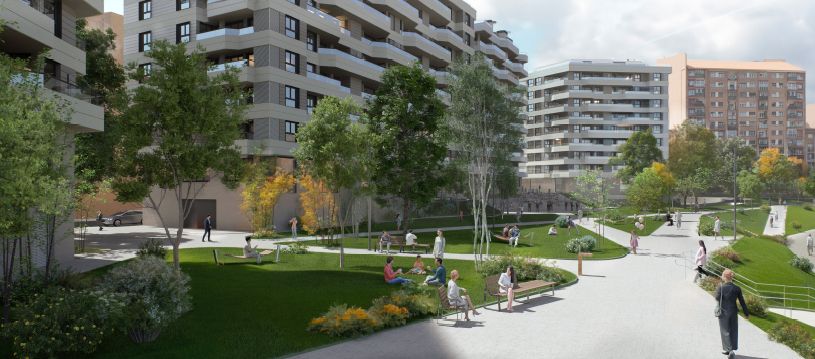 Infografía del proyecto 'El Bosque' elegido por la ciudadanía para el parque de Pozokoetxe