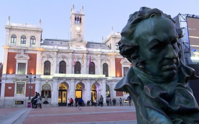 Una estatua de Goya instalada en Valladolid donde se celebrará la gala de los premios el próximo sábado. / EP Una estatua de Goya instalada en Valladolid donde se celebrará la gala de los premios el próximo sábado.