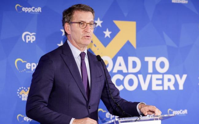Feijóo, durante el acto del Partido Popular Europeo en el que ha participado.