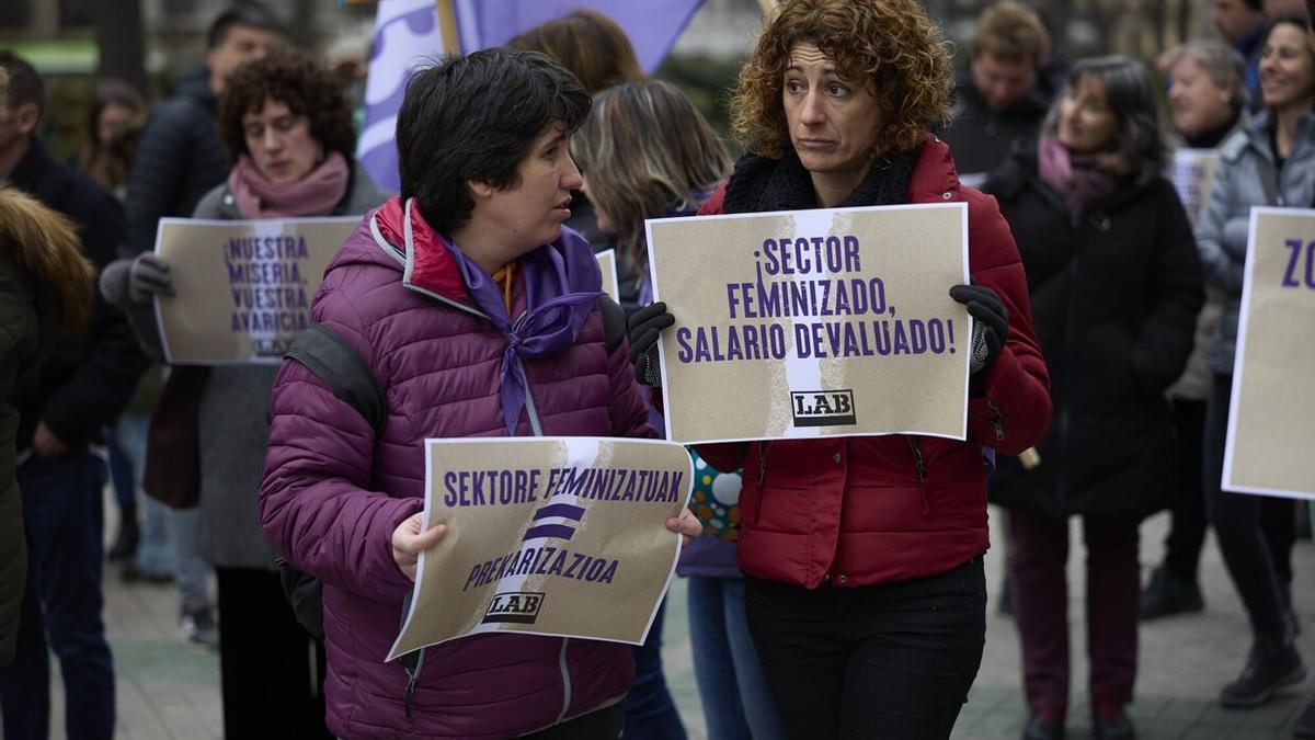 Movilización de LAB en el día contra la brecha salarial entre hombres y mujeres