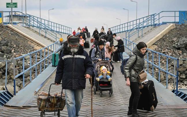 Imagen tomada durante el inicio de la invasión rusa.