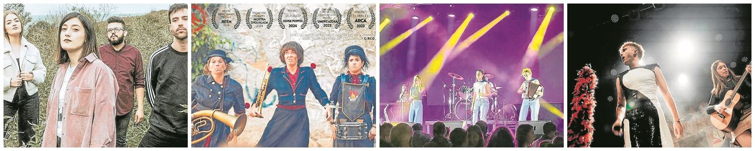 De izquierda a derecha, Sua, el espectáculo 'B.O.B.A.S.', Errota y Jonkass.