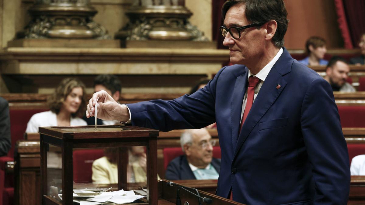 Salvador Illa, durante la votación de la Mesa del Parlament