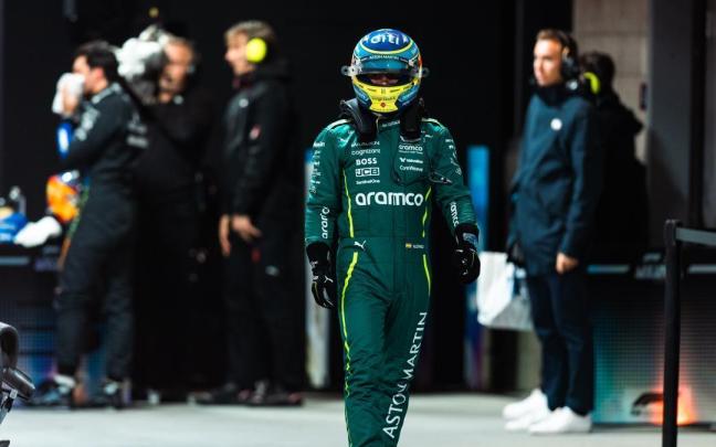 Fernando Alonso durante el Gran Premio de Las Vegas.
