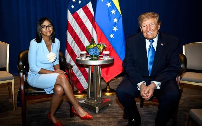 Delcy Rodríguez celebra un "histórico" encuentro con Trump a puerta cerrada en Nueva York.