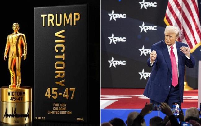 Trump promociona un perfume con una figura de sí mismo inspirado en su victoria electoral. / NTM Trump promociona un perfume con una figura de sí mismo inspirado en su victoria electoral.