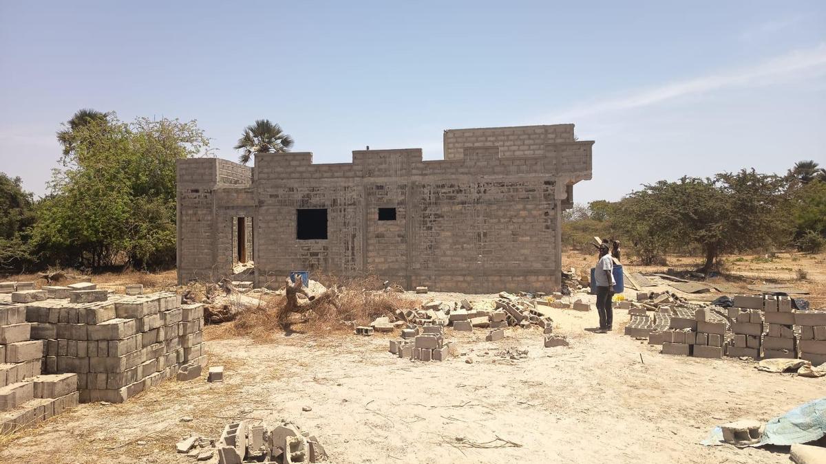 La casa que se está construyendo para la familia de Ousmane Ba.