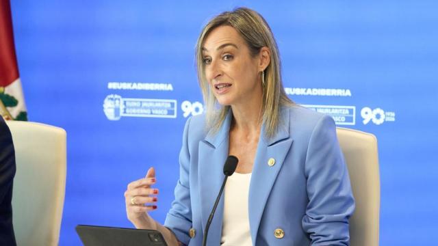 La portavoz y consejera de Autogobierno, Maria Ubarretxena, este martes en la rueda de prensa posterior al Consejo de Gobierno