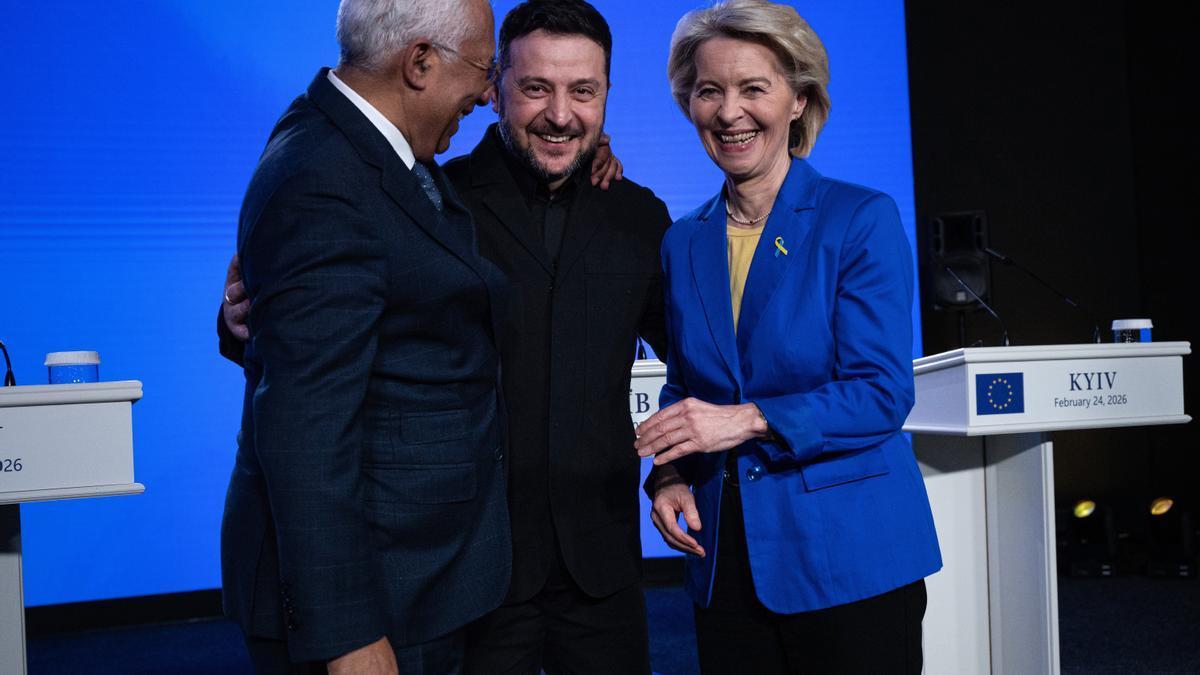 Costa, Zelenski y Von der Leyen en una foto de archivo.
