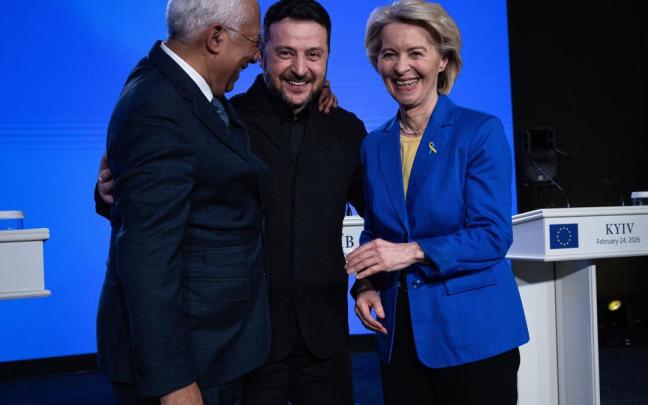 Costa, Zelenski y Von der Leyen en una foto de archivo.