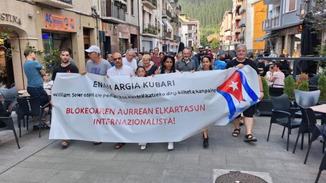 La manifestación en solidaridad con el pueblo cubano.