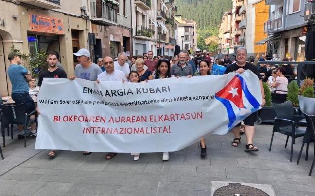 La manifestación en solidaridad con el pueblo cubano.
