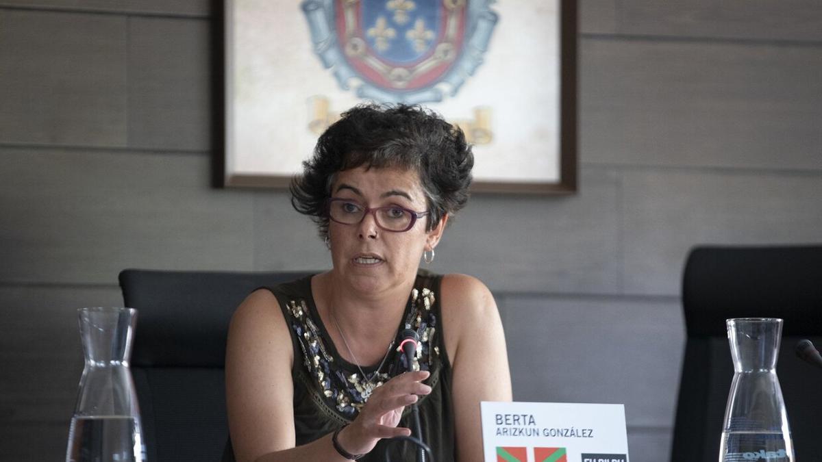 Berta Arizkun, durante un pleno en Burlada