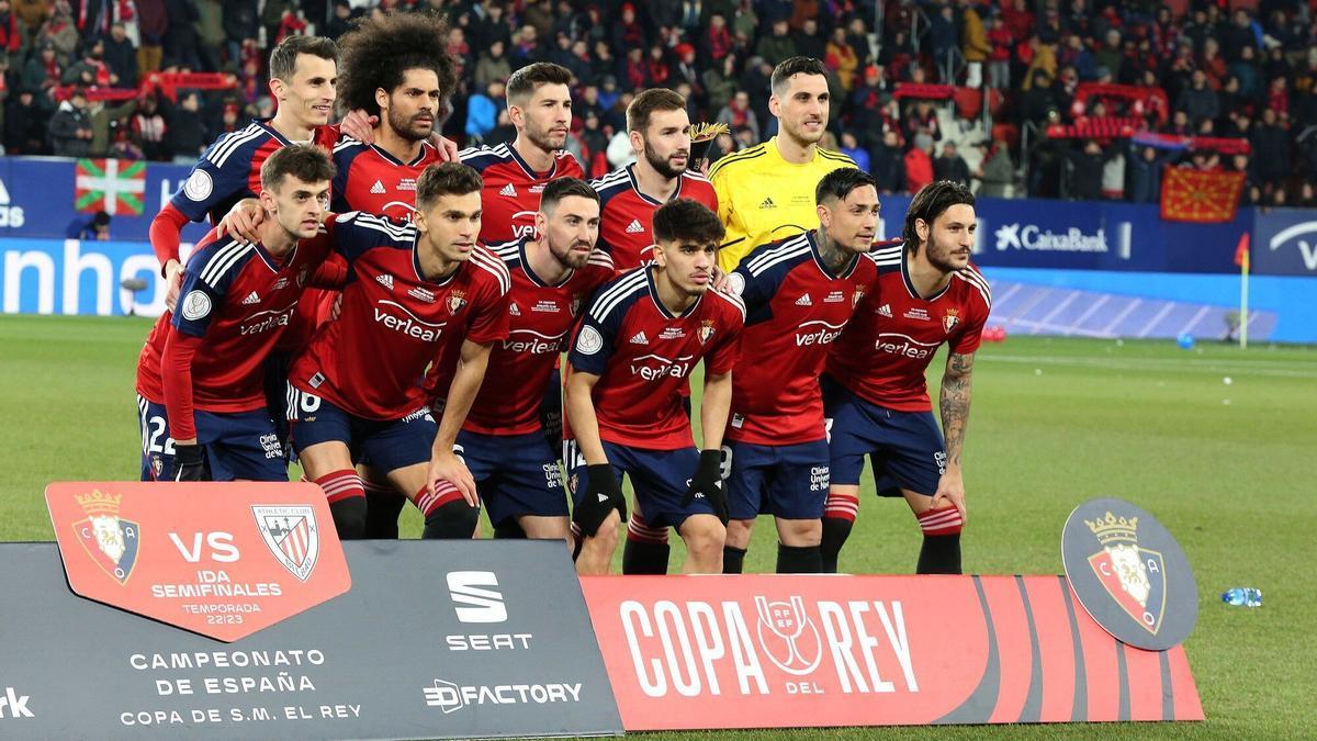 Once titular de Osasuna ante el Athletic en la pasada edición de la Copa.