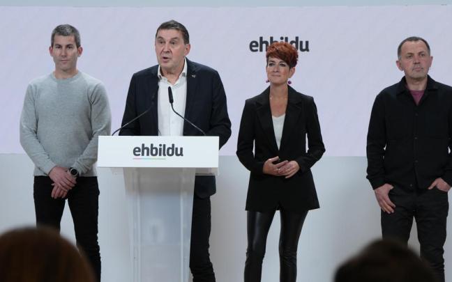 Imagen de la comparecencia del martes de Arnaldo Otegi.