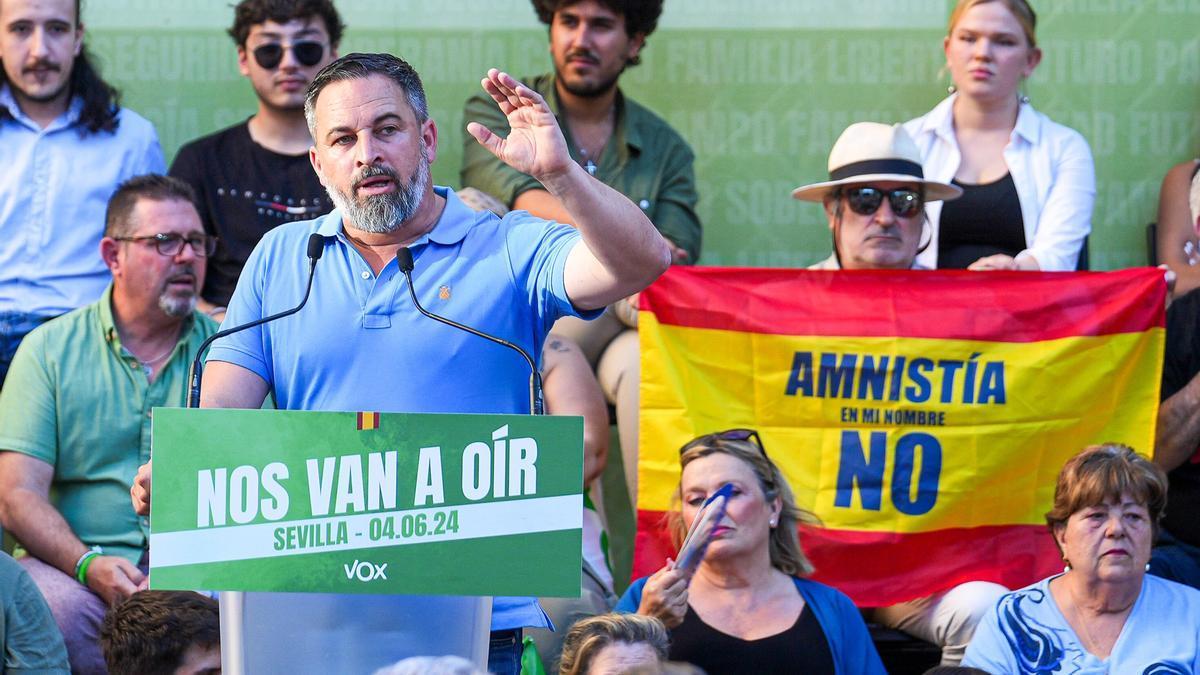 Abascal durante su mitin de este miércoles en Sevilla.