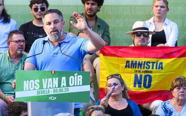 Abascal durante su mitin de este miércoles en Sevilla.