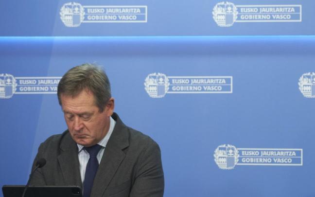 Bingen Zupiria, en la rueda de prensa posterior al Consejo de Gobierno.