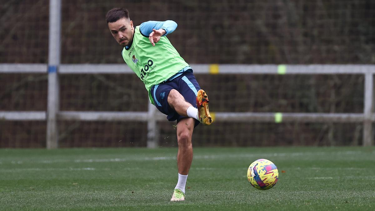 Andoni Gorosabel, esta semana en Zubieta durante un entrenamiento.