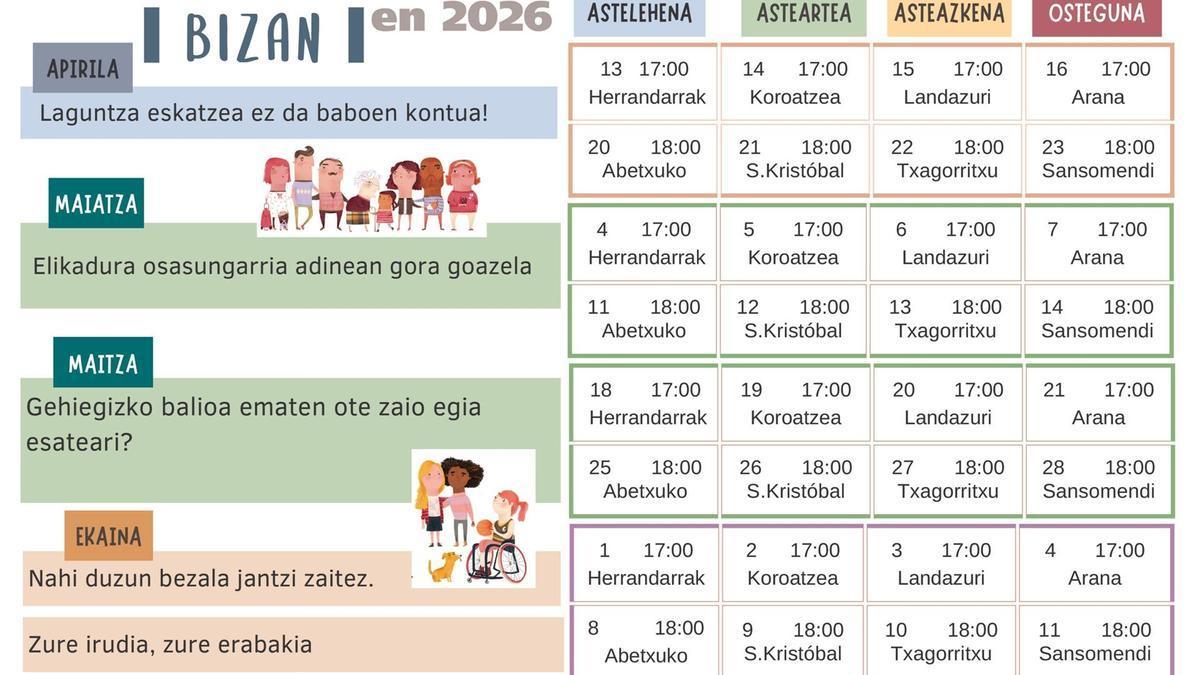 Maiteki familia zaintzaileei laguntzeko udal programak datorren astean hasiko du hitzaldi laburren egitaraua Gasteizen.