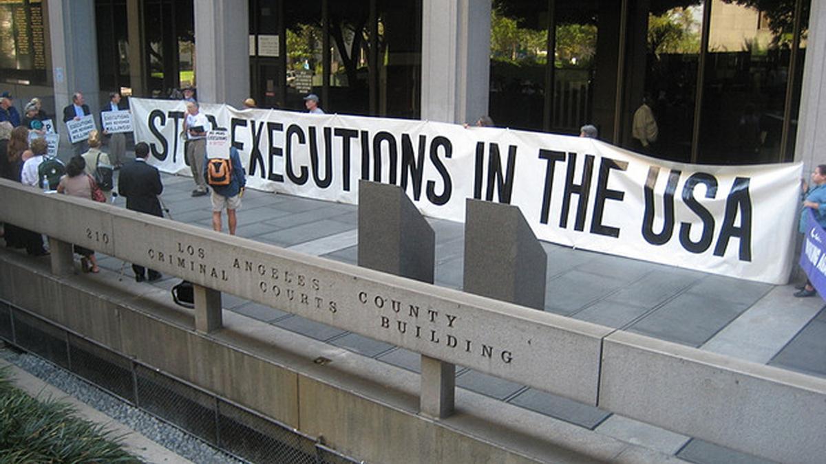 Protesta contra la pena de muerte en EEUU.