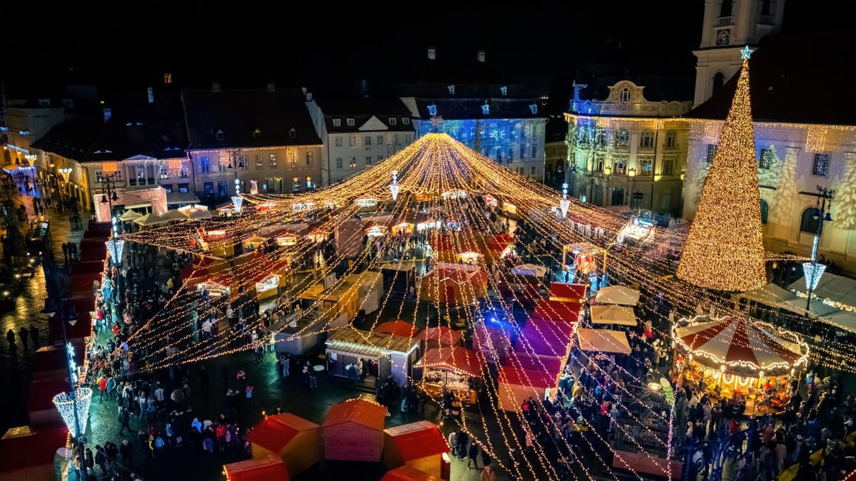Mercado navideño de Sibiu, Rumanía.