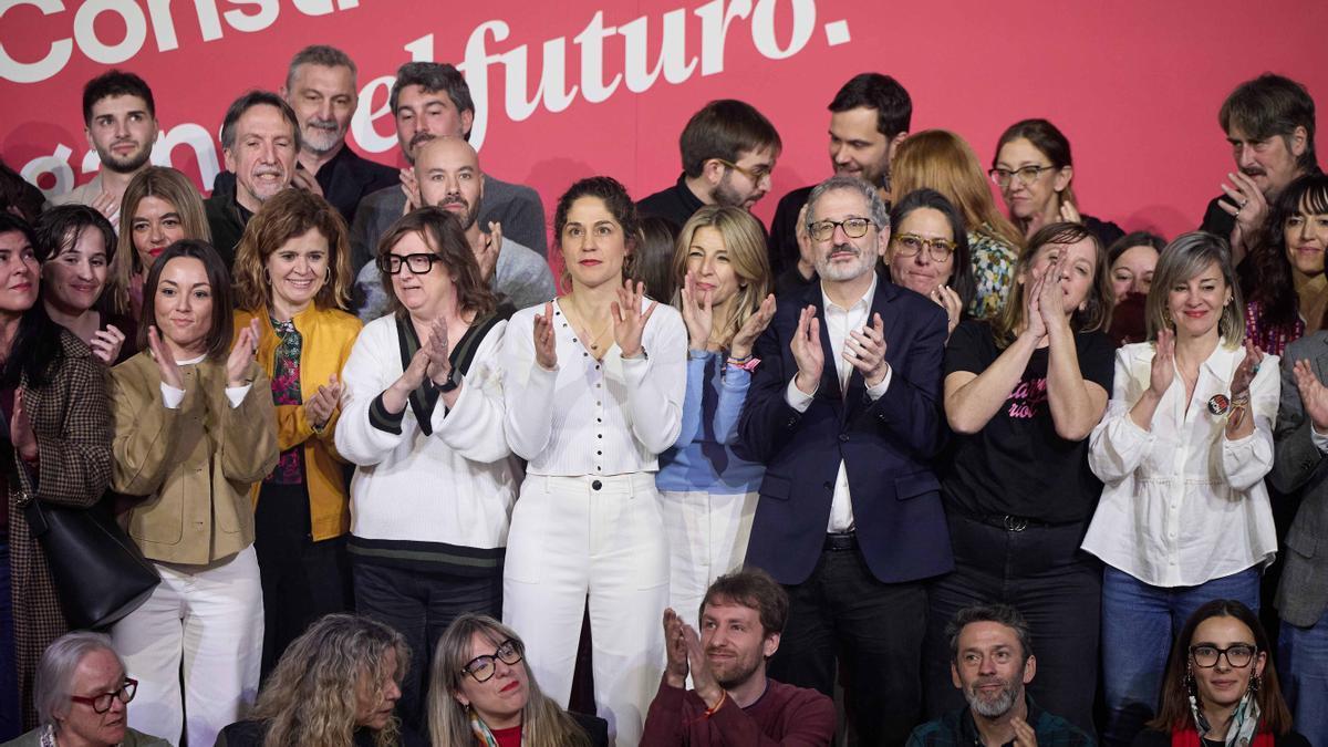 Foto de familia durante la clausura de la Asamblea Estatal de Sumar