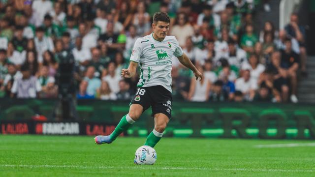 Peio Canales durante el partido ante el Castellón / Real Racing Club