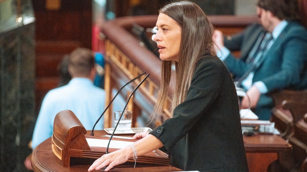 La portavoz de Junts en el Congreso, Miriam Nogueras, durante la sesión plenaria.