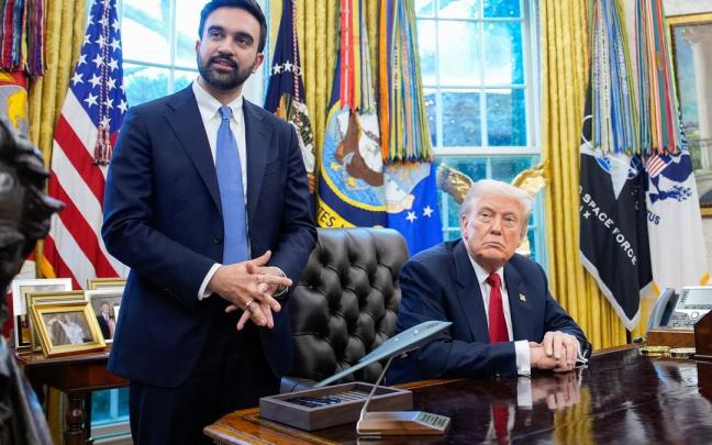 Zohran Mamdani, junto a Donald Trump ayer en el Despacho Oval de la Casa Blanca.