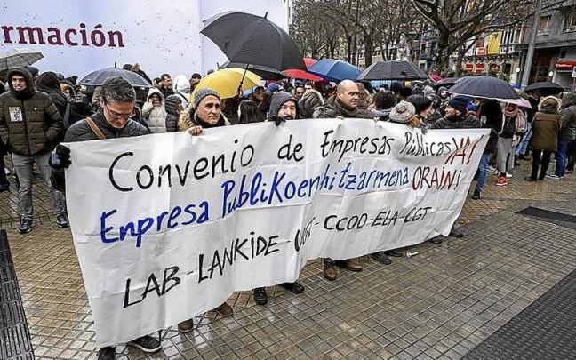 Protesta en las empresas públicas