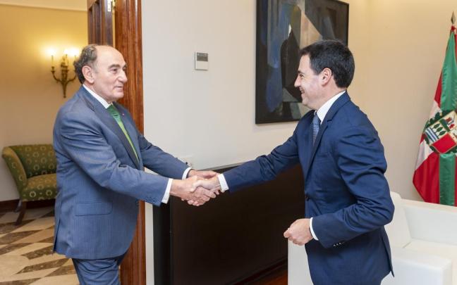 El presidente de Iberdrola, Ignacio Galán, y el Lehendakari, Imanol Pradales.