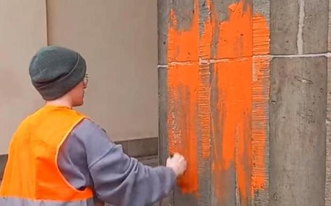 Uno de los activistas climáticos detenidos en Berlín.