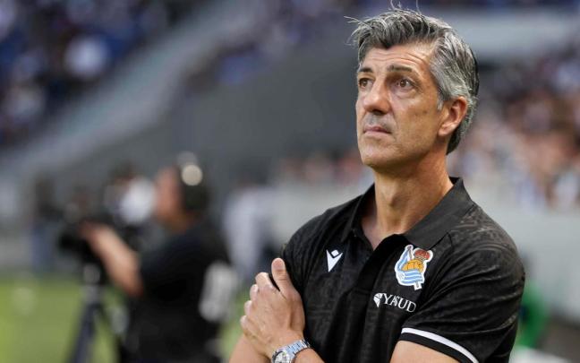  Imanol, este jueves en Osaka durante el partido de la Real Sociedad. / JIJI PRESS 