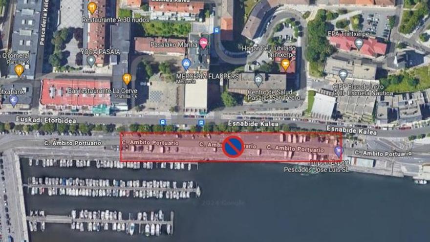 Mapa en el que se muestra la zona acotada