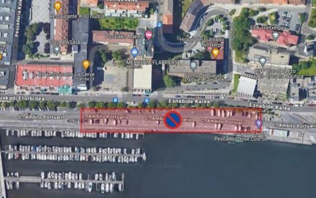 Mapa en el que se muestra la zona acotada