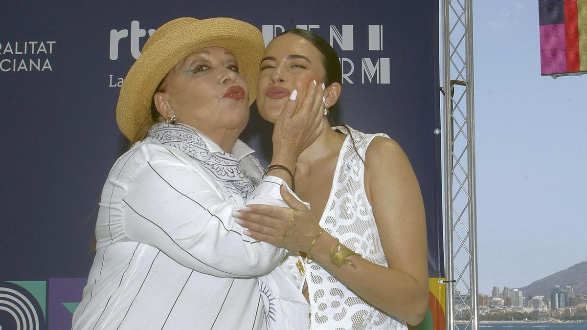 Massiel y Blanca Paloma, ayer durante la presentación del Benidorm Fest 2024.