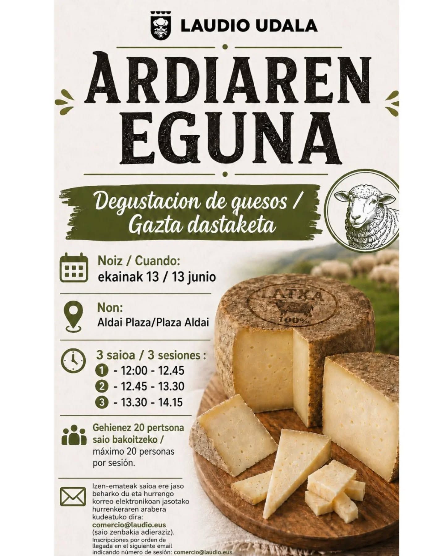 Cartel de la degustación de quesos del Ardiaren Eguna